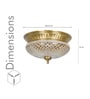 Telmor 2-Light Flush Mount Ceiling Light In Antique Brass Finish With Clear Star Diamond Cut Glass