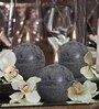 Temple Mogra Set Of 3 Black Wax Decorative Candles