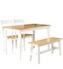 Tempura Solid Wood 4 Seater Dining Set in Natural Finish with Bench