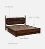 Tenaya Sheesham King Size Bed In Scratch Resistant Provincial Teak Finish With Drawer Storage