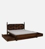 Tenaya Sheesham King Size Bed In Scratch Resistant Provincial Teak Finish With Drawer Storage