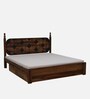 Tenaya Sheesham King Size Bed In Scratch Resistant Provincial Teak Finish With Drawer Storage