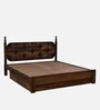 Tenaya Sheesham King Size Bed In Scratch Resistant Provincial Teak Finish With Drawer Storage