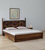 Tenaya Sheesham King Size Bed In Scratch Resistant Provincial Teak Finish With Drawer Storage
