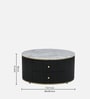 Teran Mango Wood Round Coffee Table In Black Duco Paint Finish With White Marble Top