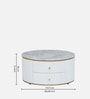 Teran Mango Wood Round Coffee Table In White Duco Paint Finish With White Marble Top
