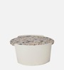 Terazzo Metal Coffee Table in White & Cream Colour
