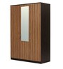 Terence 3 Door Wardrobe With Mirror in Wenge & Natural Ebony Finish
