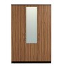 Terence 3 Door Wardrobe With Mirror in Wenge & Natural Ebony Finish