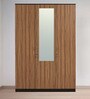 Terence 3 Door Wardrobe With Mirror in Wenge & Natural Ebony Finish