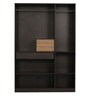 Terence 3 Door Wardrobe With Mirror in Wenge & Natural Ebony Finish