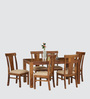 Terence 6 Seater Dining Table Set In Brown Colour