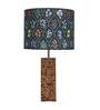 Blue Terra Block Table Lamp in Natural Cork with Lampshade