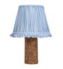 Blue Terra Column Table Lamp in Natural Cork with Lampshade