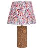 Pink Terra Column Table Lamp in Natural Cork with Lampshade