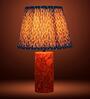 Blue Terra Column Table Lamp in Natural Cork with Lampshade