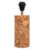 Pink Terra Column Table Lamp in Natural Cork with Lampshade