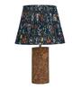 Blue Terra Column Table Lamp in Natural Cork with Lampshade