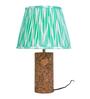Green Terra Column Table Lamp in Natural Cork with Lampshade