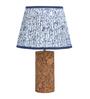 Blue Terra Column Table Lamp in Natural Cork with Lampshade