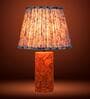 Blue Terra Column Table Lamp in Natural Cork with Lampshade