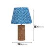 Blue Terra Column Table Lamp in Natural Cork with Lampshade