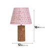 Pink Terra Column Table Lamp in Natural Cork with Lampshade