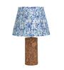 Blue Terra Column Table Lamp in Natural Cork with Lampshade