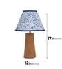 Blue Terra Conica Table Lamp in Natural Cork with Lampshade
