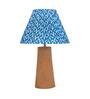Blue Terra Conica Table Lamp in Natural Cork with Lampshade