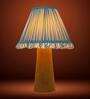 Blue Terra Conica Table Lamp in Natural Cork with Lampshade