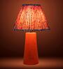 Pink Terra Conica Table Lamp in Natural Cork with Lampshade