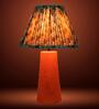 Green Terra Conica Table Lamp in Natural Cork with Lampshade