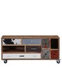 Terra Solid Wood TV Console in Distress Finish