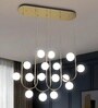 Terra Modern Chandelier with G9 Bulb, Branching Linear Design with Glass Globes, Smart Ceiling Chandelier Light, Google Alexa Compatible, Luxury Lighting for Living Room Bedroom Hall Dining