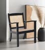 Terra Teak Wood Arm Chair In Black Colour