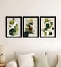 Green Geometric & Botanical Wall Art Framed Set of 3