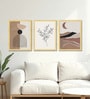 Abstract Botanical Landscape Wall Art Framed Set of 3