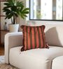 Brown  Striped Striped Cotton Stripe 18x18 inches Cushion Cover