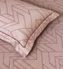 Terracotta Geometric 600TC Cotton Super King Sized Double Bedsheet with 2 Embroidery Pillow Covers