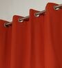 Terracotta Red Cotton 230 GSM  Solid 5 Feet Room Darkening Eyelet Window Curtains (2 Pc)