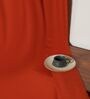 Terracotta Red Cotton 230 GSM  Solid 9 Feet Room Darkening Eyelet Long Door Curtains (2 Pc)