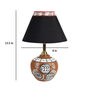 Terracotta Warli Handpainted Matki Black Cotton Shade Table Lamp With Brown Base