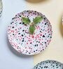 Terrazo 8.5 Inch Red Ceramic Dinner Plate