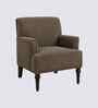 Terren Boucle Fabric Lounge Chair In Brown Colour