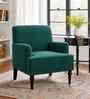 Terren Boucle Fabric Lounge Chair In Green Colour
