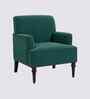 Terren Boucle Fabric Lounge Chair In Green Colour