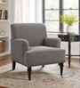 Terren Boucle Fabric Lounge Chair In Grey Colour
