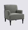 Terren Boucle Fabric Lounge Chair In Grey Colour