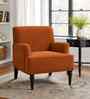 Terren Boucle Fabric Lounge Chair In Orange Colour